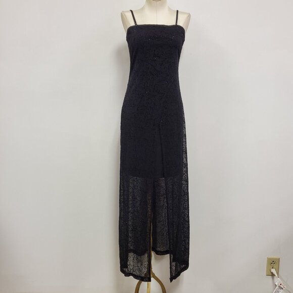 Next Up Womens Y2K Velvet Burnout Fairy Grunge Maxi Dress Size XS Whimsigoth - Picture 1 of 12